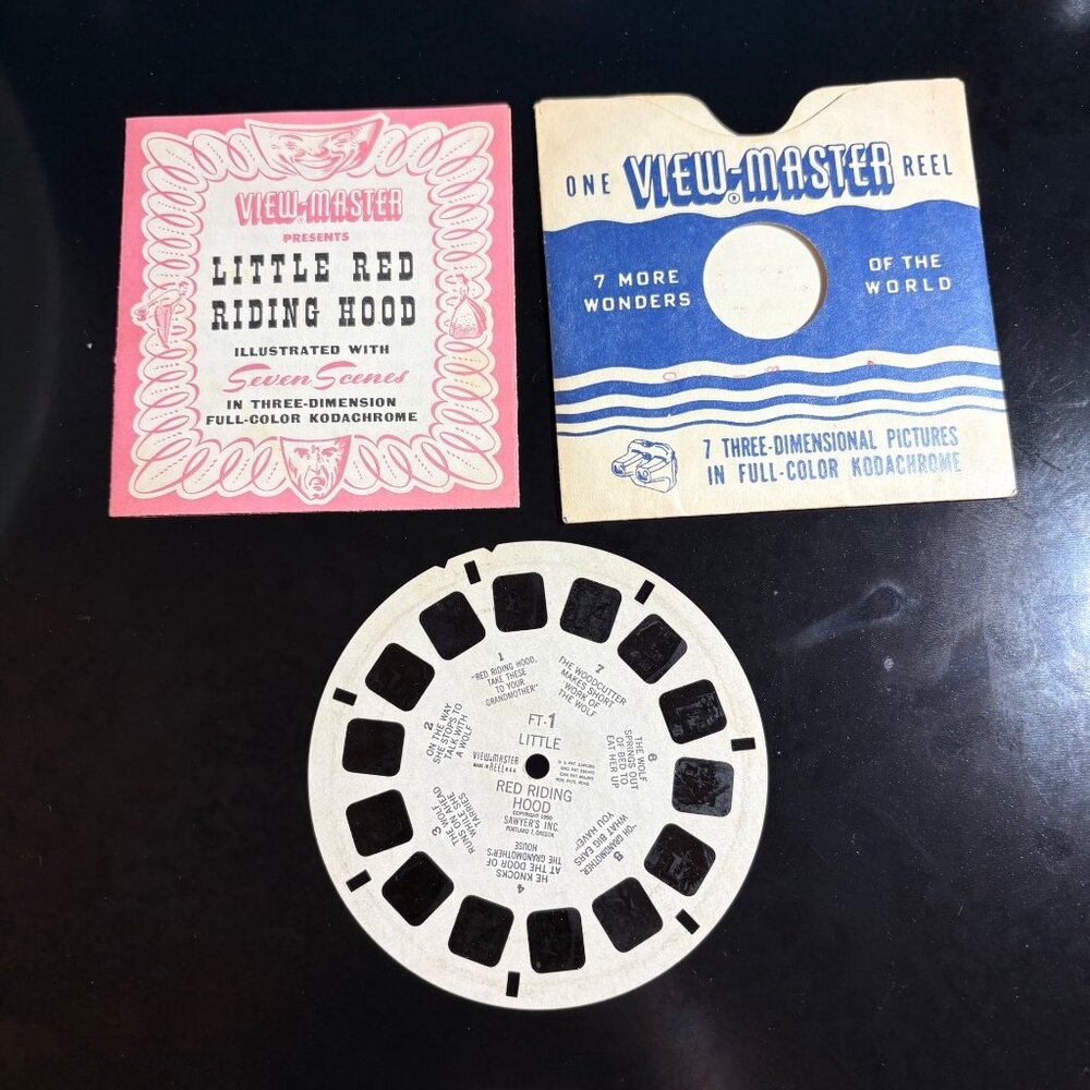 Vintage View-Master Reel Little Red Riding Hood FT-1 With Sleeve & Instructions